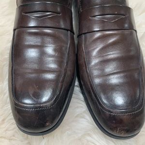 To Boot New York Adam Derrick dark brown burnished Italian leather loafers 8.5